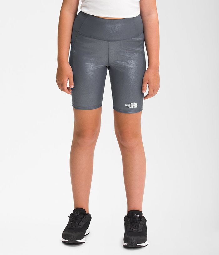 The North Face Girls Bottoms Printed Never Stop Bike Short 103UOPIXW - Silver